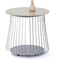 Couchtisch aus Metall und doppelt gehärtetem Glas