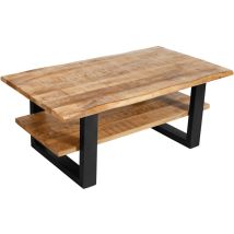 Sam - Couchtisch Baumkante 115 X 65 Cm Mango Massiv + Rough Schwarz Patrick