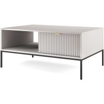 Couchtisch in grau, Fußgestell schwarz, NEWCASTLE-160