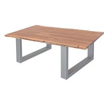 Sam Outillage - Couchtisch Baumkante Massiv Akazie Natur 140 X 75 Cm U-gestell Silber Insa