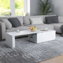 Couchtisch Kaffeetisch Wohnzimmertisch Weiß 150x50x35 cm Holzwerkstoff TJHZS714915 BonneVie