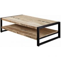 Couchtisch Mango 140x80x40 natur bedruckt FACTORY 126