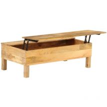 Retro-stil - Vidaxl Couchtisch Massivholz Mango 110x55x35 Cm - Stauraum