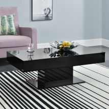 [en.casa] - Couchtisch Lünen mit 2 Staufächern Schwarz Hochglanz