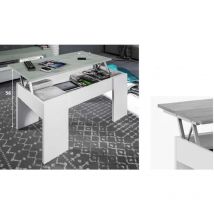 Side Table Aufklappbarer Couchtisch weiß für Wohnzimmer zu Hause - Salon