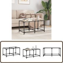 Vidaxl - Couchtisch mit Glasplatte Transparent 78,5x40x40 cm Stahl - Esszimmertisch - Couchtisch - Wohnzimmerstil - Moderner Couchtisch