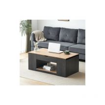 Couchtisch mit Liftfunktion - 109 cm, graues Gestell, stilvolles Design, Stauraum unter der Tischplatte Okwish