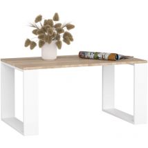 Akord - Couchtisch nox Sonoma Eiche 92 cm mit weißem Fußrahmen B92xH53xT45 cm