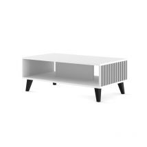Bim Furniture - Couchtisch Ravenna C 90x60 Weiß Matt / Schwarz, Beine Schwarz