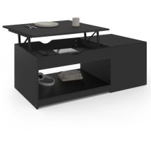 Couchtisch Klapptisch ELEA mit Holzkasten schwarz
