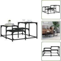 Couchtisch Schwarz 68x68x40 Cm Holzwerkstoff - Schwarzer Couchtisch - Holzwerkstoff Couchtisch - Industriel Style Couchtisch - Wohnzimmerschmuck - 