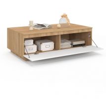 Couchtisch Tomi 110 Cm Mit Tür In Buchenholzoptik Und Weiß