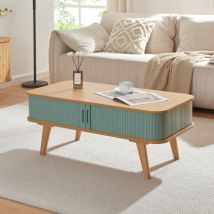 Couchtisch Tysvær 100x50x40 Cm Bambus/blau [en.casa]