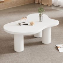 Couchtisch Wolkenform Unregelmäßig 107x66 Cm - Mdf-plateau - Pvc-füße - Filzgleiter - H40,5 Cm