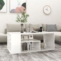 Bonnevie - Couchtisch,Kaffeetisch,Wohnzimmertisch Hochglanz-Weiß 100x50x40 cm Holzwerkstoff CFW917881