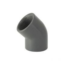 Coude 45° Femelle / femelle à visser en pvc 3/4''