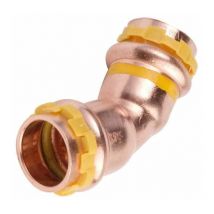 Coude à sertir 45 degrés - tube cuivre - femelle / femelle - 22 mm Comap sudopress gaz
