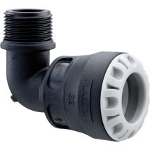 Plasson - Coude 90° encliquetable pehd Ø63 - fileté mâle 11/2 - Série 1