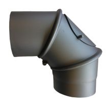 Sivac – Coude à 90° avec trappe gris – Ø 150 mm – Raccord fumisterie, Largeur, Forme du raccord, Matières, Finition métal, Hauteur, Angle 