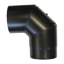 Coude à 90° avec trappe acier noir - Ø 150