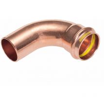Courbe cuivre à sertir 90° gaz Mâle-Femelle Ø28