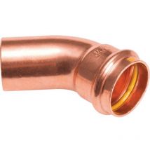 Coude cuivre à sertir gaz 45° Mâle-Femelle Ø42