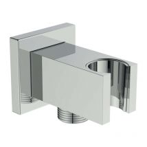 Coude de raccordement mural Ideal Standard BC771AA avec support de douche, encastré G1/2, carré, chromé