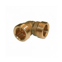 Quick Plomberie - Coude double mâle laiton - à visser - 091 - pour tube cuivre - Dimensions: 26x34 - Qté: x1