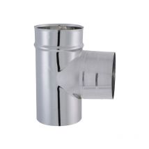 Coude en t pour raccordement d'angle 90° - modèle tyral - inox 304 - double emboitement - Ø150 Joncoux