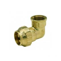 Coude femelle avec écrou externe raccords en laiton - arch Dimensions : Ø20mm x 1/2'.