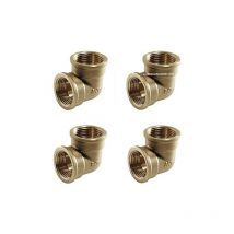 Suinga - Lot de 4 Coude femelle en laiton 1 1/2'' Accessoire en laiton Aenor Coude filetage femelle 1 1/2'' Union des tuyaux d'irri