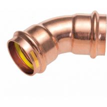 Coude cuivre à sertir gaz 45° Femelle Femelle Ø28