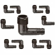 Lot de 10 Coude 16 mm x 3/4'' mâle. Utilisé sur le tuyau flexible Rain Bird spx