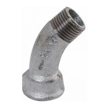 Ecolands - Raccord fonte galva coudé 45° à visser - mf 3/4' - Grand rayon - n° 40