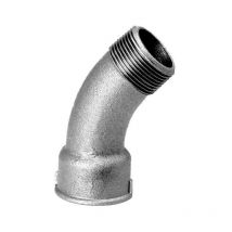 Hermann Schmidt - Coude Temperguss dn 50, 2" 45°, filetage intérieur/filetage extérieur, zingué