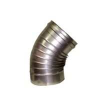 Coude inox 45° 14 aile – Raccord fumisterie – Acier inoxydable Aisi 316L – Finition polie