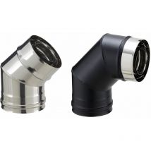 Coude inox pour poêle à granulés - pgi pour poêles à Pellets - Coude 45° - Finition : Noir mat