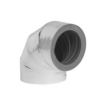 Coude isolant 90°, DN125 avec revêtement aluminium épaisseur 20mm