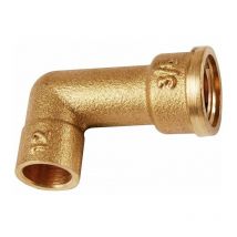 Ecolands - Raccord laiton coudé long 90° à souder - f 1/2' - diamètre 16 mm