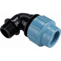 Coude mâle pour tuyau polyéthylène 32mm 26x34