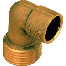 Coude en laiton - mâle - 14 mm à souder vers 15 x 21 à visser - sachet de 2