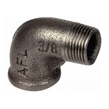 Raccord fonte noire coudé 90° à visser - mf 3/8' - n° 92