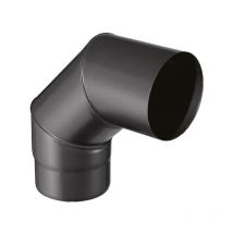 Joncoux - Codo para evacuación de humos - Ángulo de 90° - Esmalte 0,7MM - Negro mate - Ø125MM