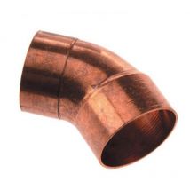 Coude 45 degrès à souder en cuivre - petit rayon - mâle / femelle - diamètre 28 mm - sachet de 2