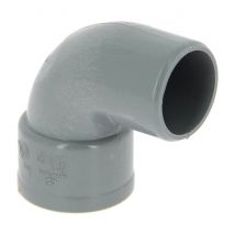 Adequa – Coude PVC mâle-femelle 87°30 Ø40 – Raccord d'évacuation PVC – Forme du raccord, Diamètre tube liquide/gaz, Angle d'inclinaison