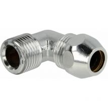 Coude-raccord de serrage 1 côté 1/2 x 12 mm, chromé