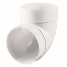 VENTS – 590 – Coude rond 125 mm 90° PVC – Raccord d'évacuation – Forme du raccord, Diamètre tube liquide/gaz, Largeur, Configuration raccord, 