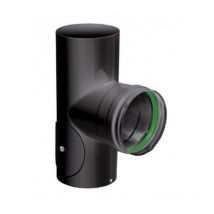 Coude t de 90° d'angle - avec repères de visite - email 0.7MM - noir - Ø80 Isotip Joncoux