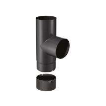 Joncoux - Codo en t de 90° con almohadilla, esmaltado 0,7 mm, negro mate, Ø180 mm