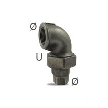 Coude 90° Union A Portee Conique98 M/f Noir 3/4